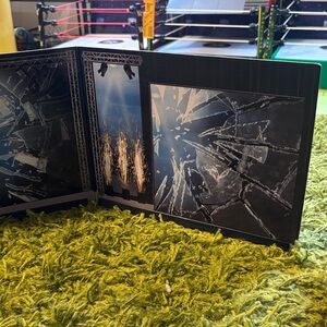 Black Stage Playset Backdrop Panel with Shattered Glass Art
